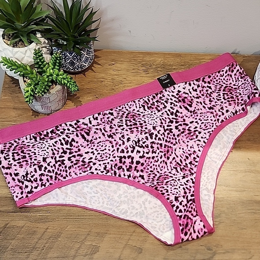 Torrid - Cotton Mid-Rise Cheeky Panty in Pink Mystic Leopard